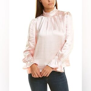 Cynthia Rowley Ezra Ruffle Neck Top